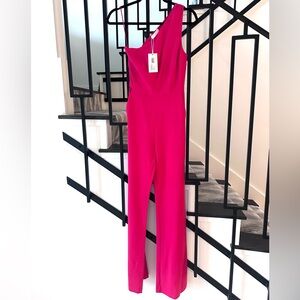 Ramy Brook Vibrant Pink One-Shoulder Jumpsuit